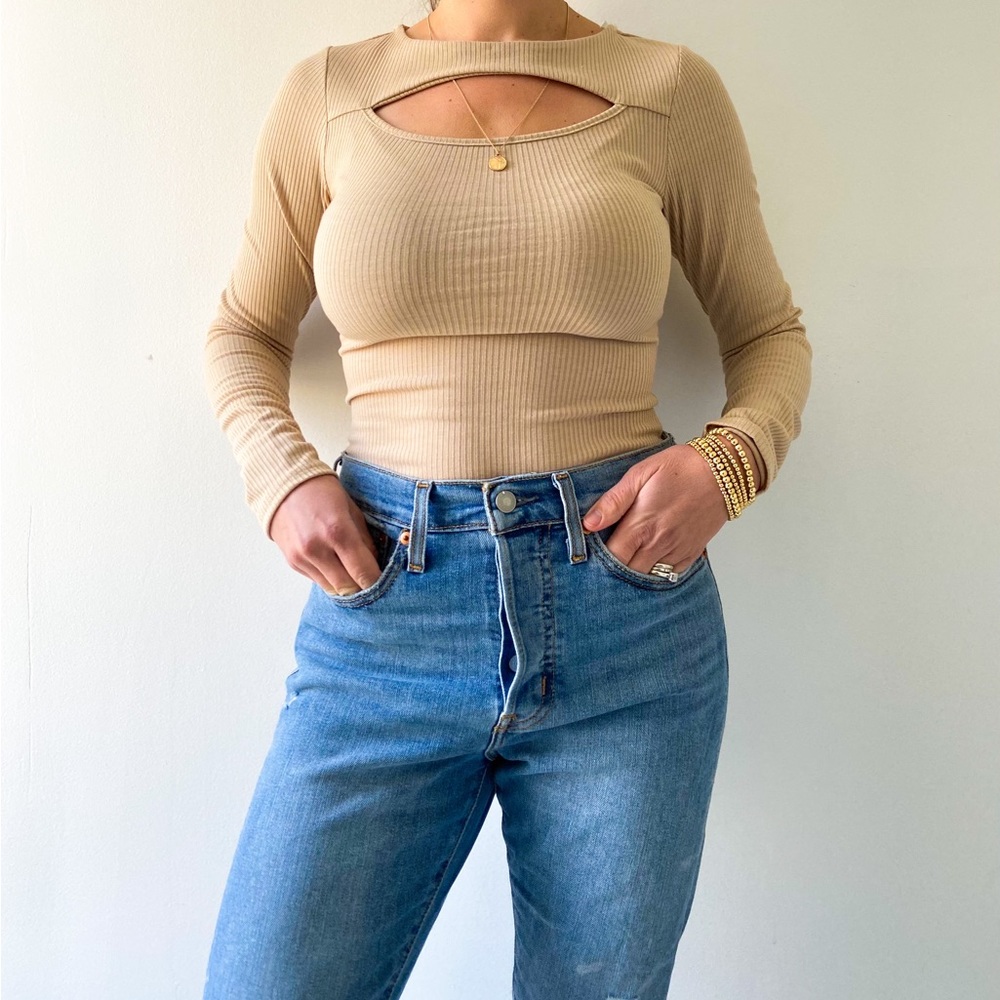 Long sleeve cut out top